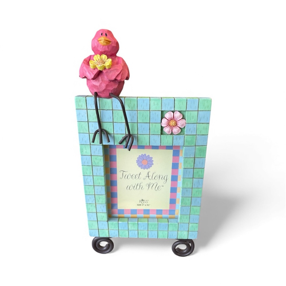 3/$25 🎞️Whimsical Russ Sculpted Resin Photo Frame Bird Accent 3 x 3 1/2